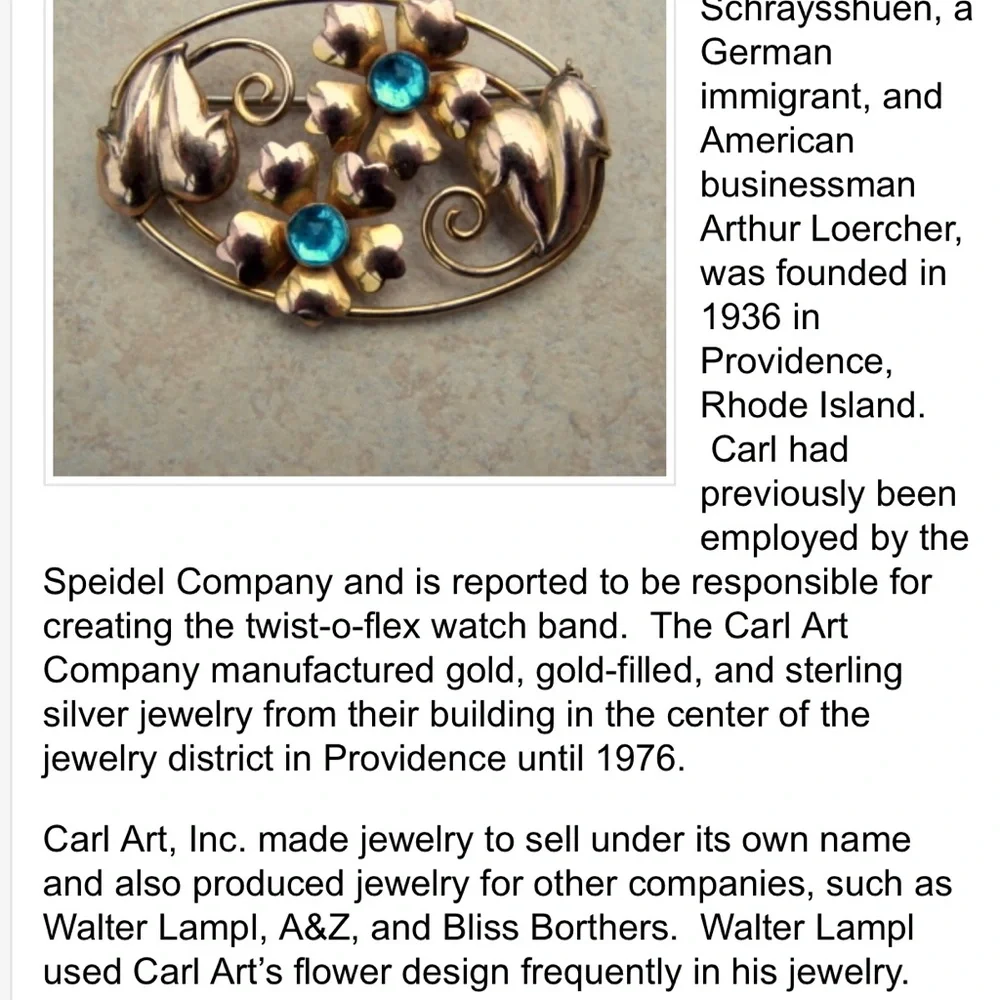 ❤️ VTG CARL ART Floral Brooch - Picture 9 of 14